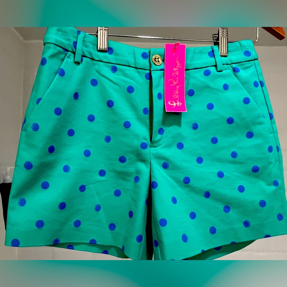NWT Lilly Pulitzer Gretchen High Rise Short Botanical Green Hotter Spot Size 2